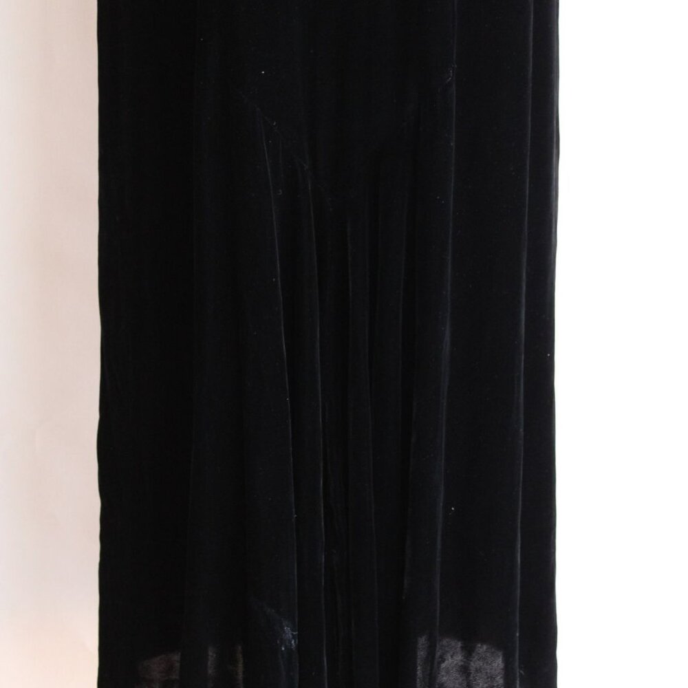 Vintage 1930s Dress, Kiviette Black Silk Velvet Rare Full Length Gown, Couture - Picture 11 of 13